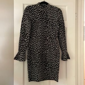 Silver sparkle fitted dress